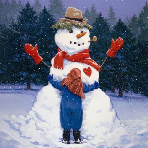 عکس آدم برفی غمگین