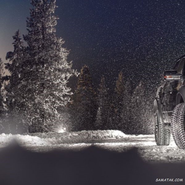  عکس برف در شب