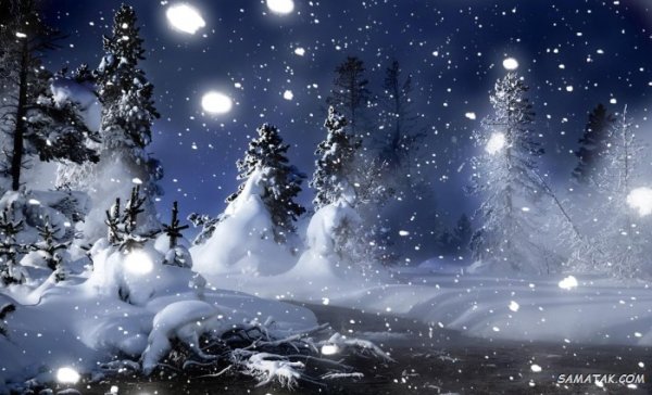  عکس برف در شب