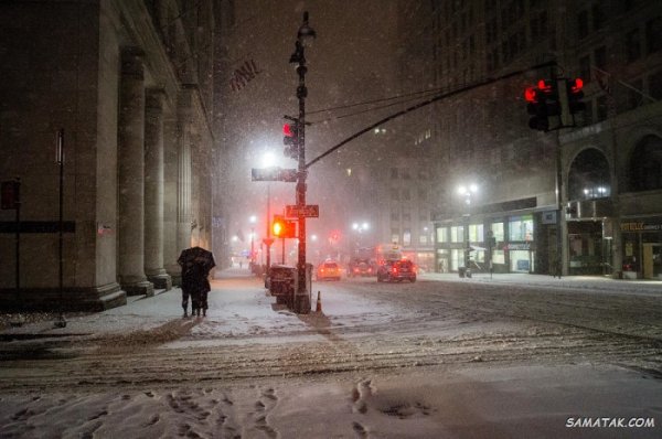  عکس برف در شب