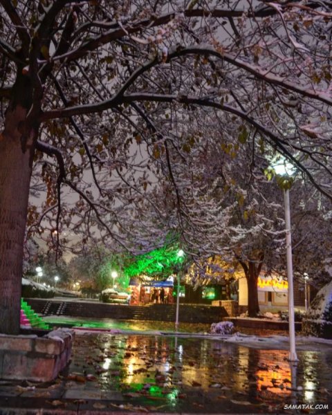  عکس برف در شب