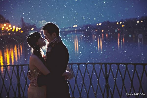  عکس برف در شب