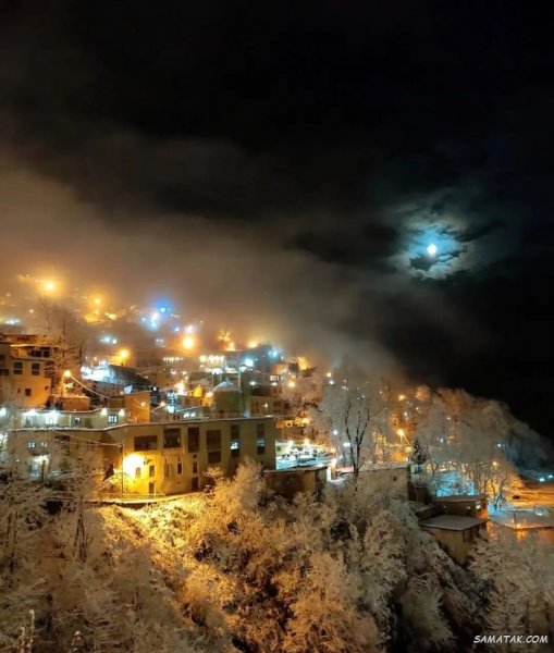  عکس برف در شب