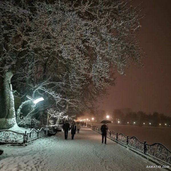  عکس برف در شب