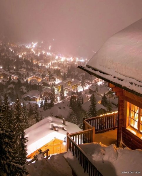  عکس برف در شب