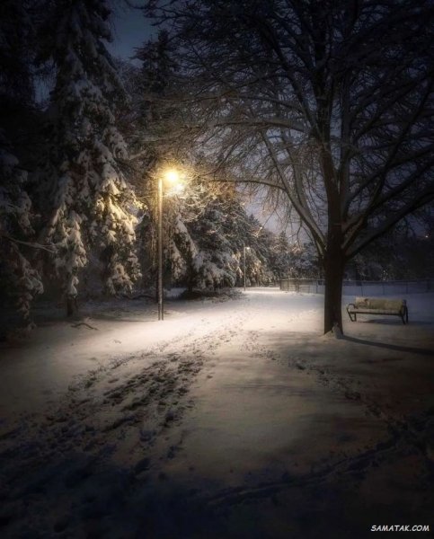  عکس برف در شب