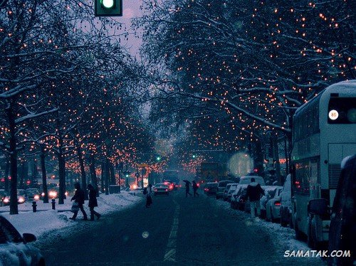  عکس برف در شب