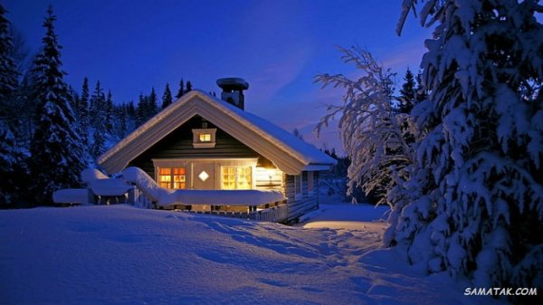  عکس برف در شب