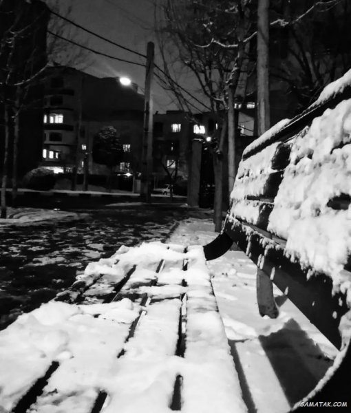  عکس برف در شب