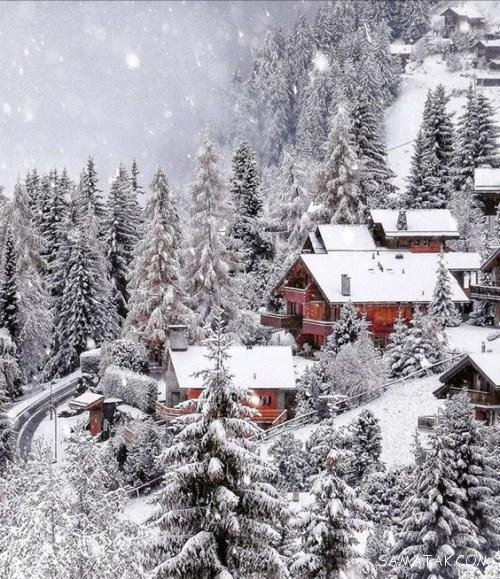  عکس برف در شب