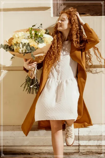  ژست عکس با باکس گل