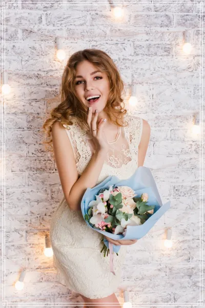  ژست عکس با باکس گل