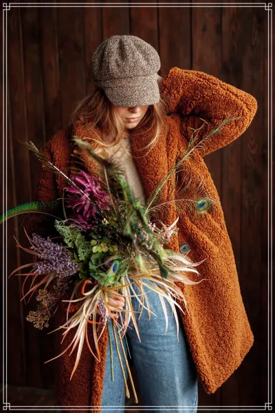  ژست عکس با باکس گل