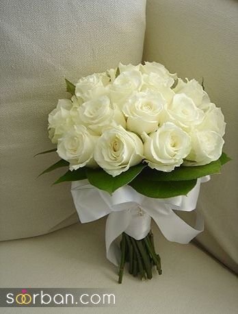 دسته گل عروس طبیعی رز