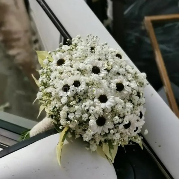  دسته گل عروس سفید