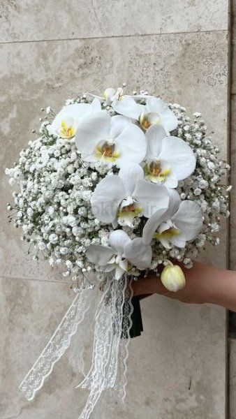  دسته گل عروس سفید