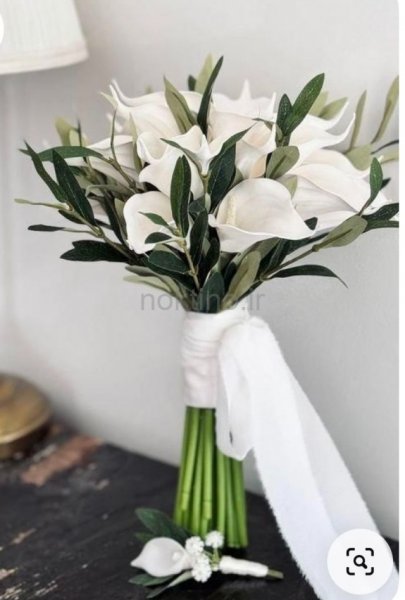  دسته گل عروس سفید
