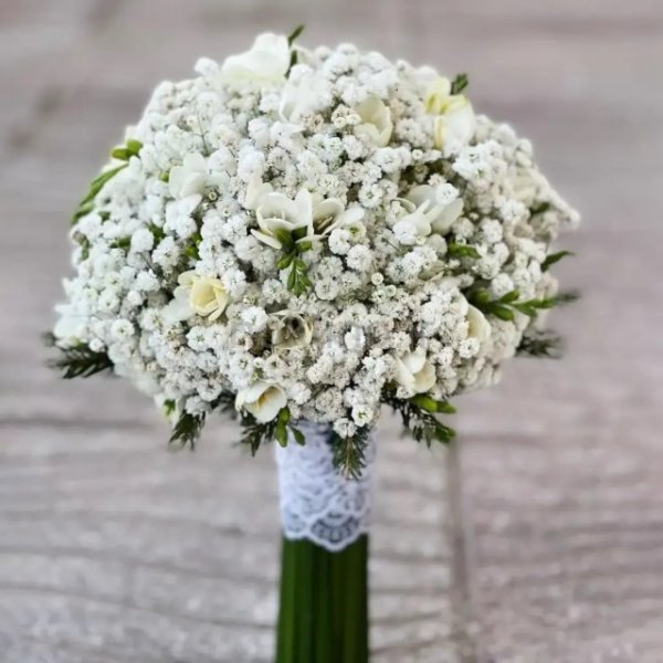  دسته گل عروس سفید