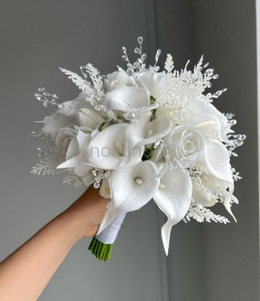  دسته گل عروس سفید