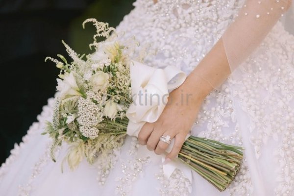  دسته گل عروس سفید