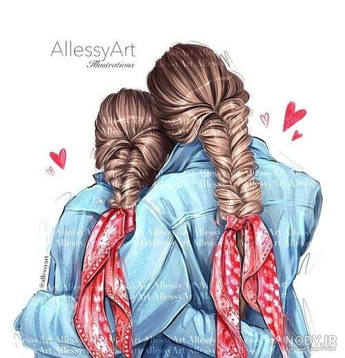  عکس مادر دختری فانتزی با حجاب