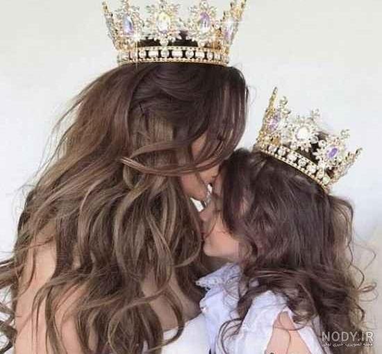 عکس مادر و دختر با حجاب کارتونی