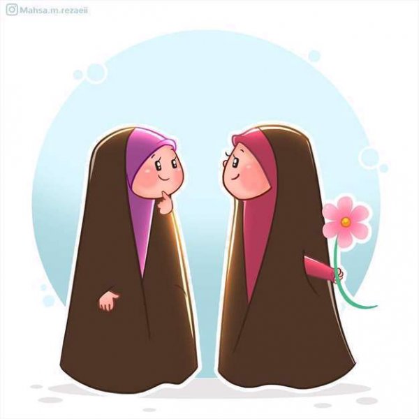 عکس دختر با حجاب کارتونی فانتزی