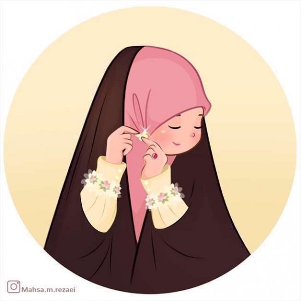  عکس دختر با حجاب کارتونی فانتزی