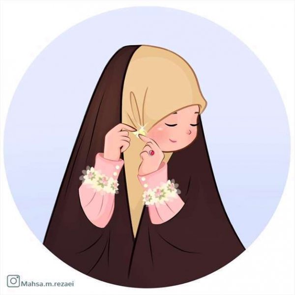  عکس دختر با حجاب کارتونی فانتزی