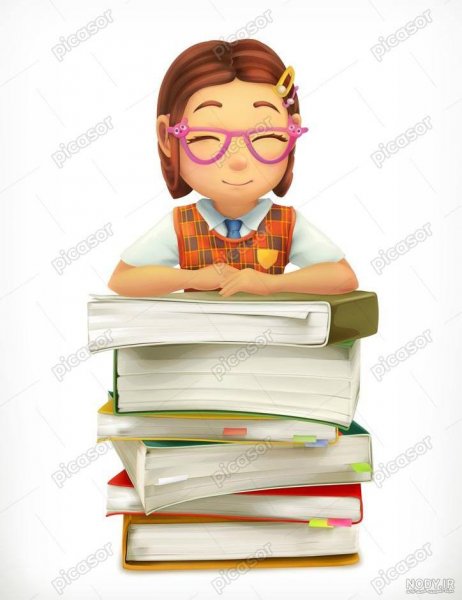  عکس دختر درحال درس خوندن فانتزی