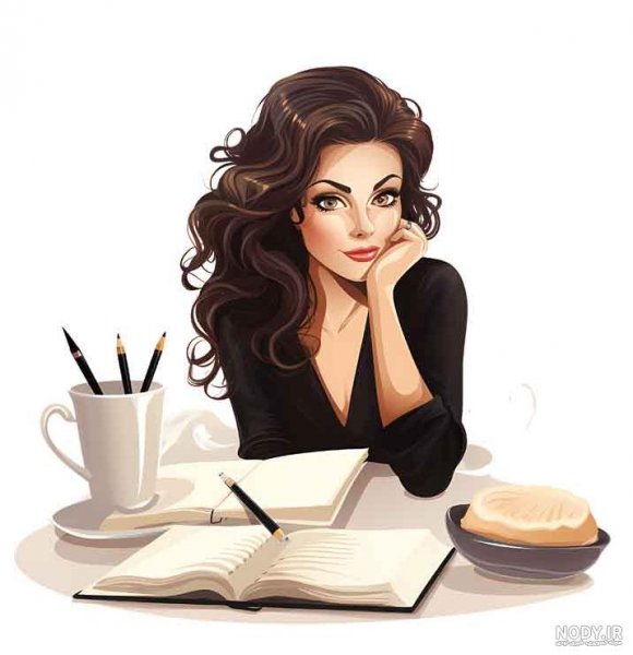  عکس دختر درحال درس خوندن فانتزی