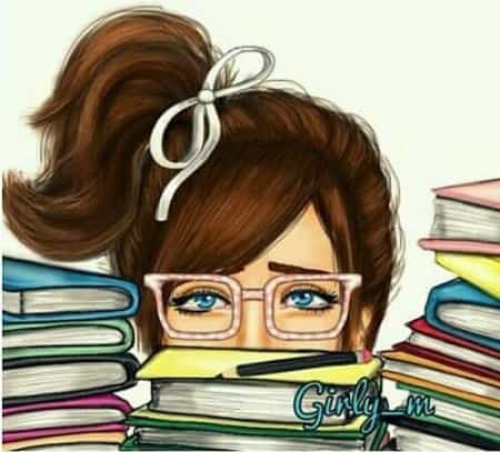  عکس دختر درحال درس خوندن فانتزی