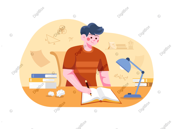  عکس دختر درحال درس خوندن فانتزی