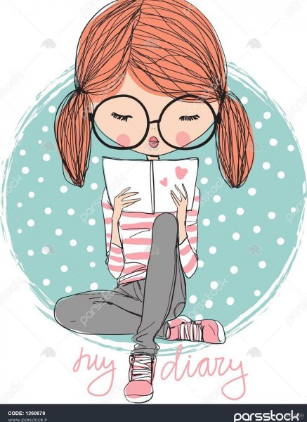  عکس دختر درحال درس خوندن فانتزی