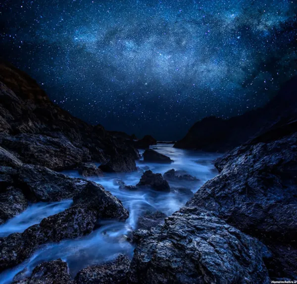  عکس آسمان شب با ماه و ستاره