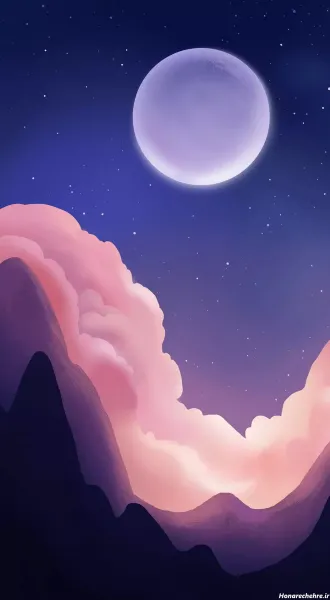  عکس آسمان شب با ماه و ستاره