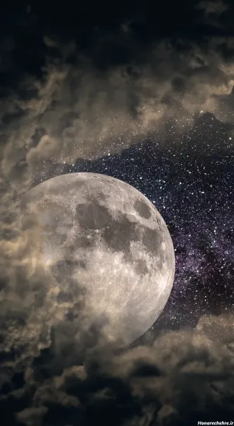  عکس آسمان شب با ماه و ستاره