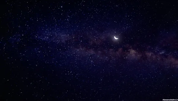  عکس آسمان شب با ماه و ستاره