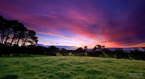  عکس آسمان صورتی و بنفش