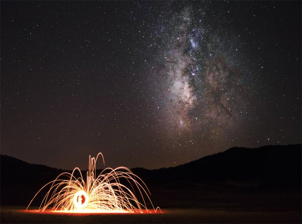  عکس اسمان کویر در شب