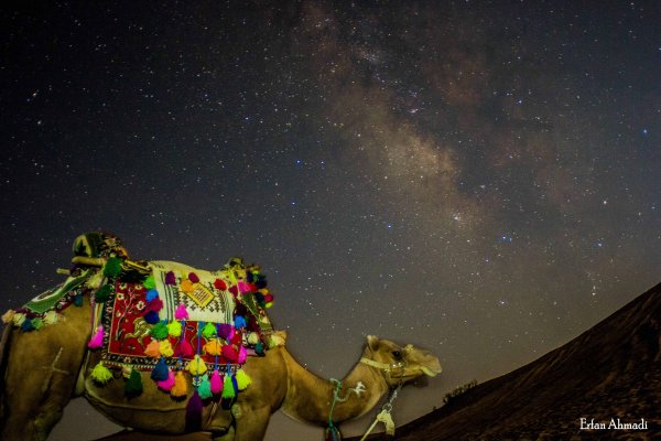  عکس اسمان کویر در شب