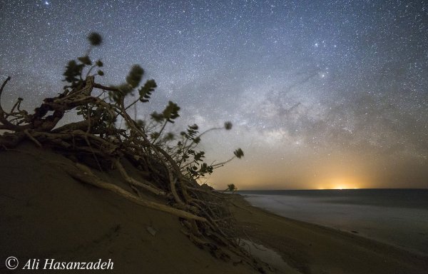  عکس اسمان کویر در شب