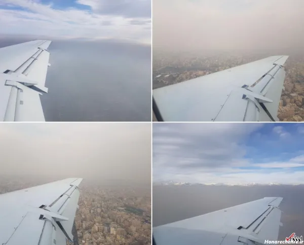  عکس از پنجره هواپیما در شب تهران