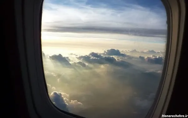  عکس از پنجره هواپیما در شب تهران