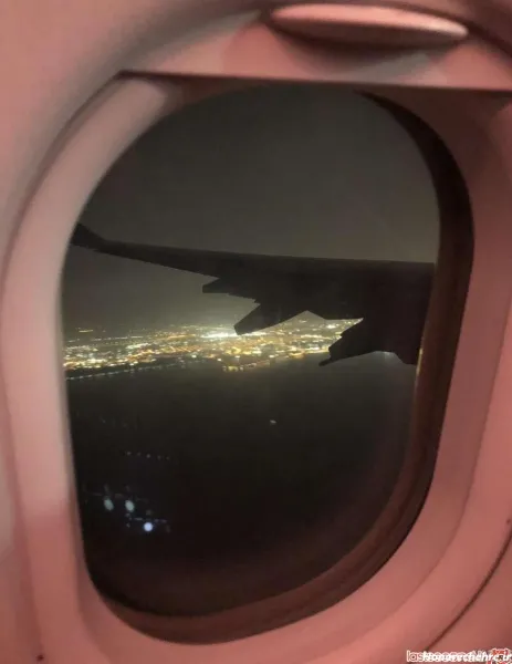  عکس از پنجره هواپیما در شب تهران