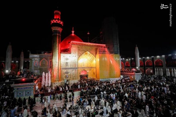  عکس حرم امام علی در شب