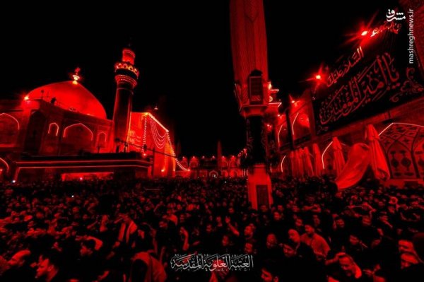  عکس حرم امام علی در شب