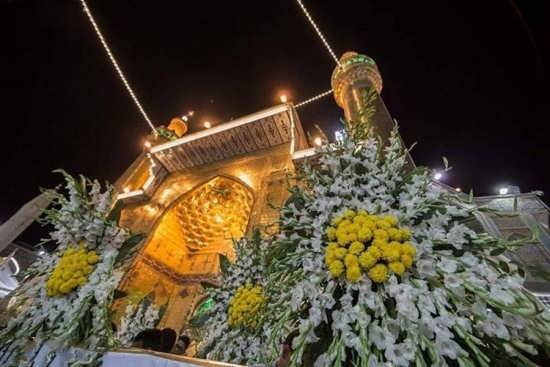 عکس حرم امام علی با نوشته