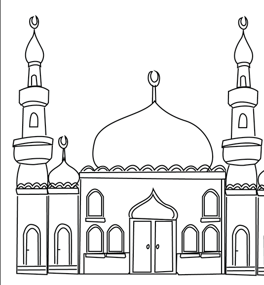عکس مسجد برای رنگ آمیزی