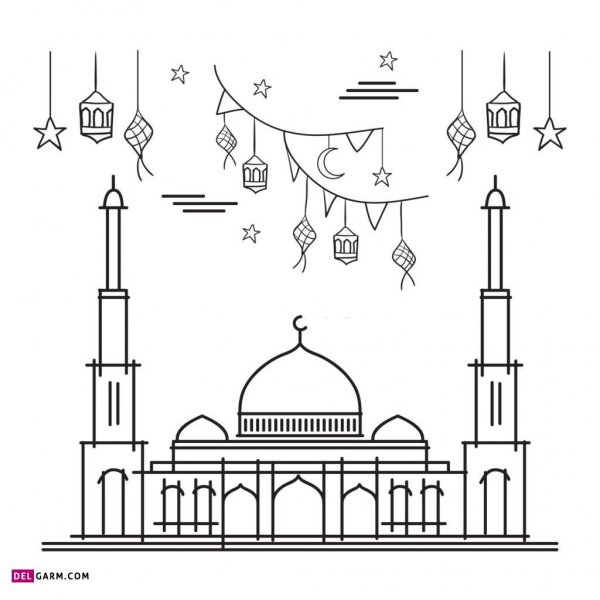  عکس مسجد برای رنگ آمیزی